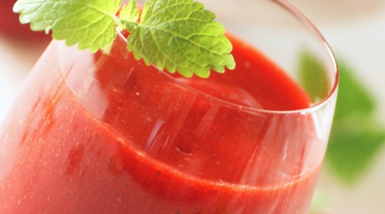 Smoothie fraise, framboise, melon