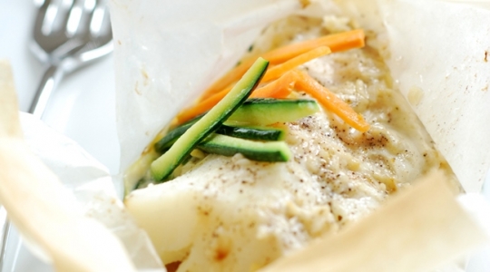Heek in pakketjes met julienne