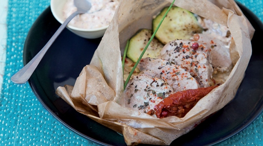 Varkenshaas in papillotten met knoflookroom Cook Expert