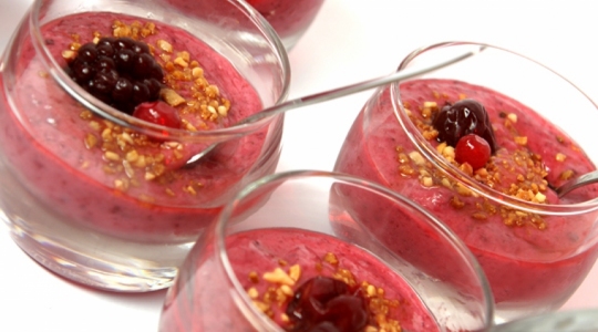 Druiven-frambozen yoghurtdrank