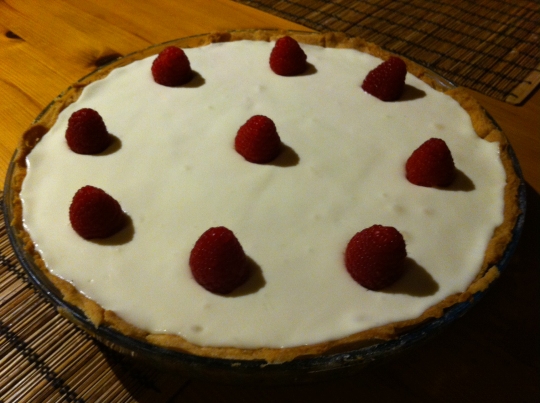 Tarte chocolat blanc framboises
