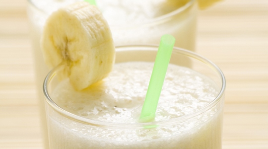 Bananenmilkshake van sojamelk