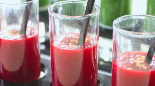 Rode biet, sinaasappel, komijn verrines