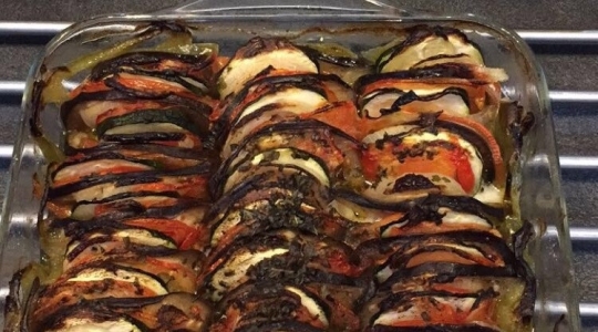 Tian provencal sur lit de cabillaud