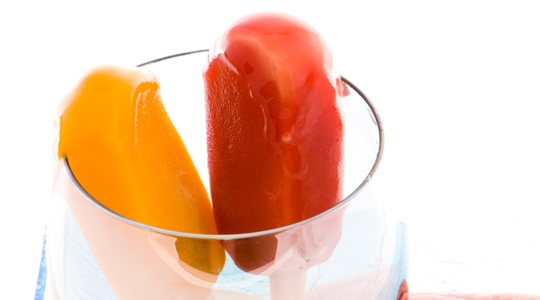 Aardbeien-frambozen-meloen ijsjes