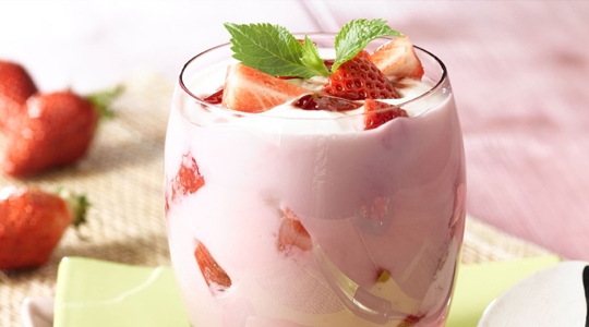 Frozen aardbeienyoghurt