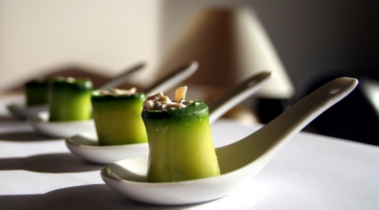 Bouchées de courgettes au chèvre et pistou