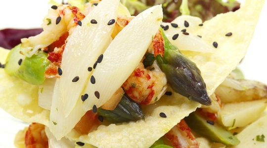 salade pomme de terre crabe asperge  