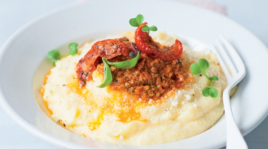 Polenta met rode pesto en gedroogde tomaat Cook Expert