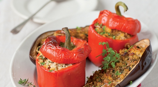 Aubergines en gevulde paprika’s met bulgur Cook Expert