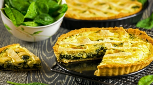 Quiche épinards, bleu et noix