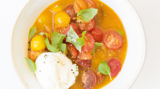 Tomates cerises burrata livre soupes