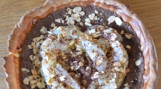 Tarte chocolat praliné et poires