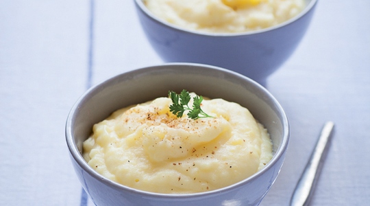 Aardappelpuree met truffel en parmezaanse kaas