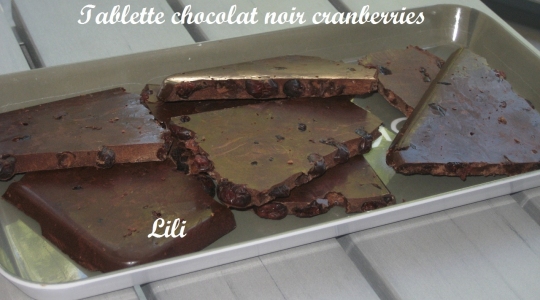 Tablette de chocolat Vénézuela aux cranberries