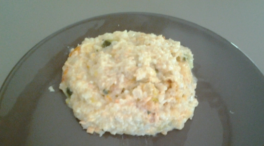 Risotto saumon, carottes, courgettes