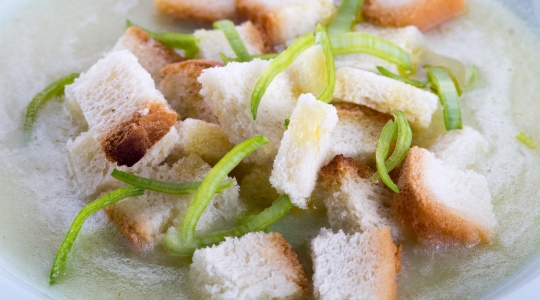 Velouté de poireaux, châtaignes monnyb.com
