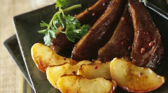 eendenborst met perzik met XXL steamer